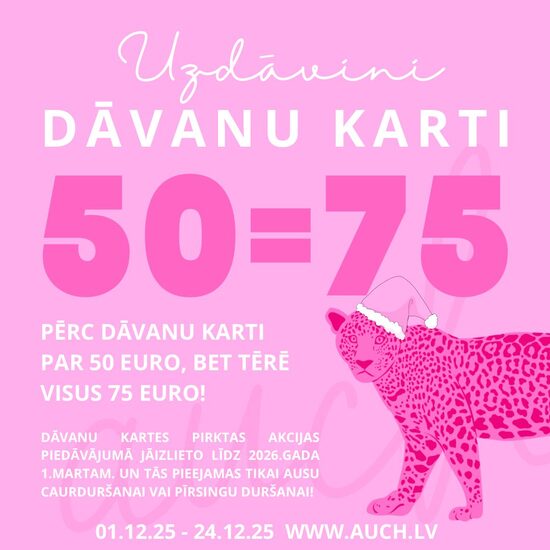 DĀVANU KARTE 75EUR VĒRTĪBĀ!